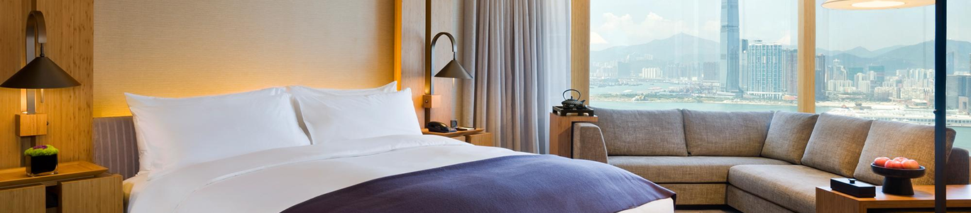 Elegant hotel room with a view
